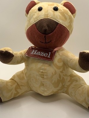 NEW  Teddy Bear ''HAZEL''  handmade 9'' tonal print cream tan  Free shipping