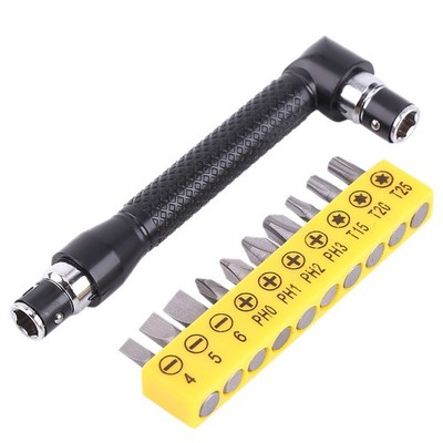 L Shape 1/4 Inch Hex Socket Wrench Double Head With Various Screwdriver Bits 