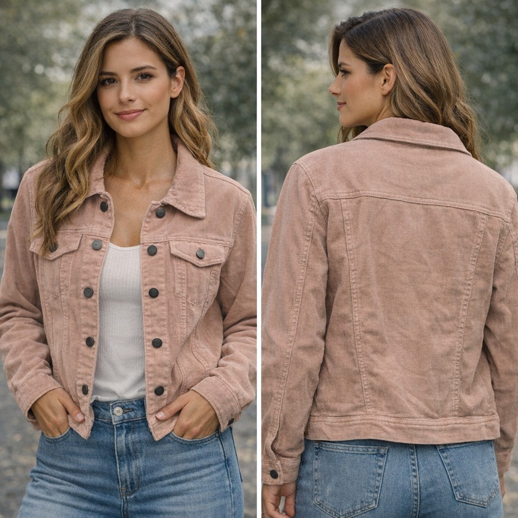 Tantrums Pink Collared Button Jacket Pockets Long… - image 1