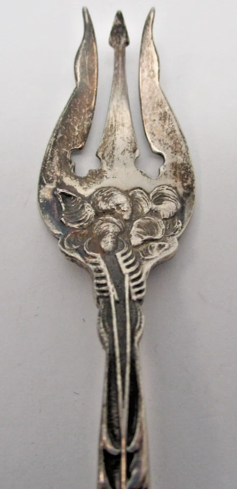 RARE Maynard & Co. Sterling Silver Labors of Cupid Art Nouveau Cocktail Fork - Image 2 of 4