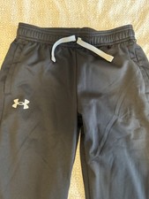 Under Armour Boys Jogger Pants Black Polyester Drawstring Medi Loose Fit 1361711