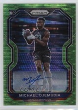 2020 Panini Prizm Rookie Neon Green Pulsar Michael Ojemudia #317 Auto 6o3