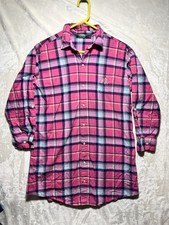 Lauren Ralph Lauren Women M Pink Plaid Checkered Button Down Classic Preppy