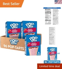 Sweet Frosted Cherry Breakfast Treats - 10.15lb Case, 96 Individually Wrapped