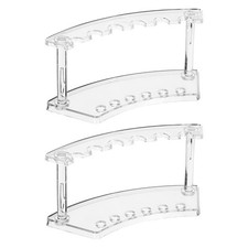 2 Pack Plastic Pen Holder 6-Slot Acrylic Pen Display Stand Vertical Clear