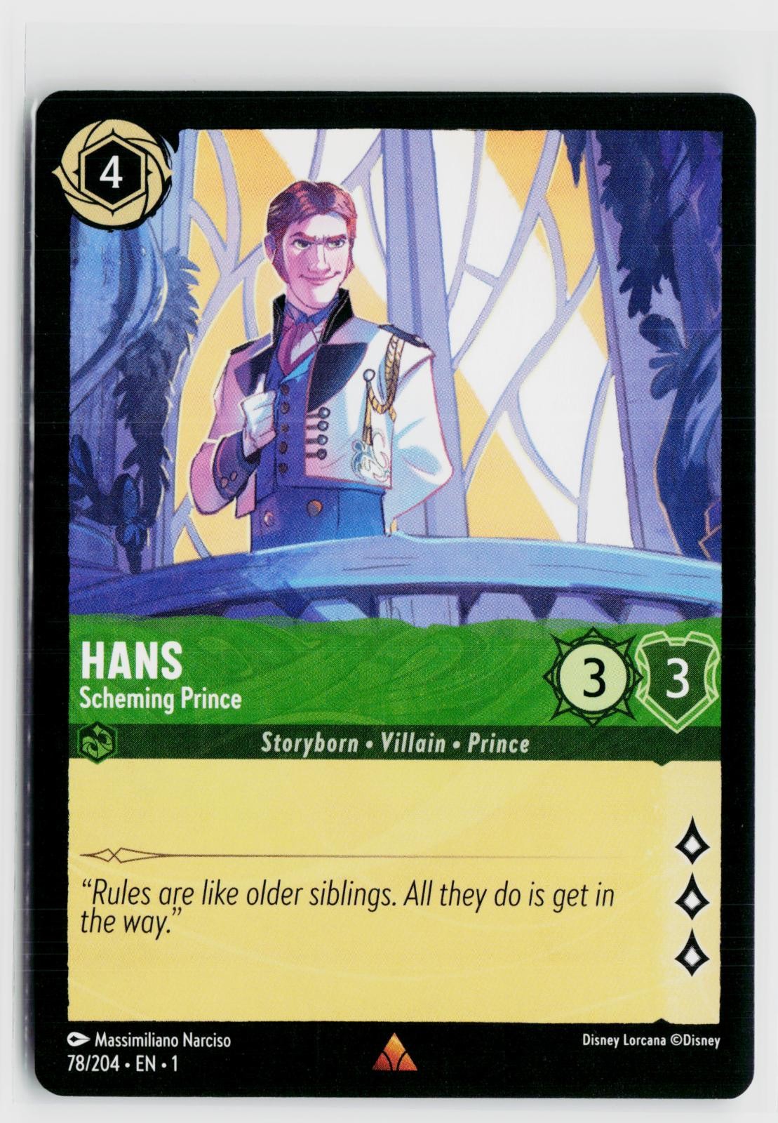 Hans - Scheming Prince 78/204 Rare The First Chapter Lorcana Near Mint