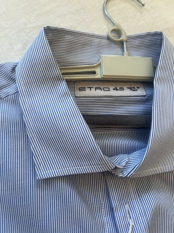 Etro Milano Men's Long Sleeve Dress Striped Button Down Shirt Size 45 Italy - Image 3 of 4