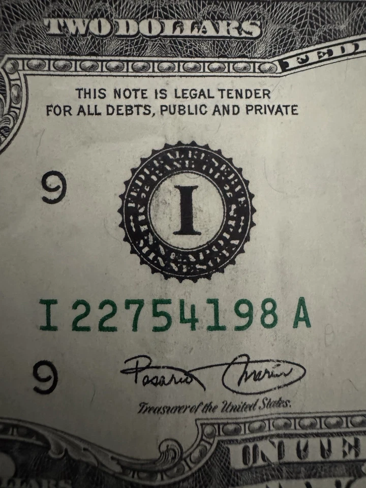 Billete de $2 2003 súper error en la impresión en tinta de carta lote de $2 billete colección rara Foto 4 de 4