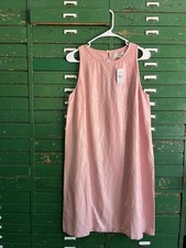 Loft NWT Pink Shimmer Cutout Back Shift Linen Dress 8 Feminine Dressy Pretty