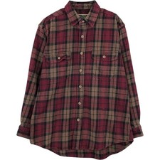 Used FIELD STREAM long-sleeved heavy flannel check shirt men's size L equivalent