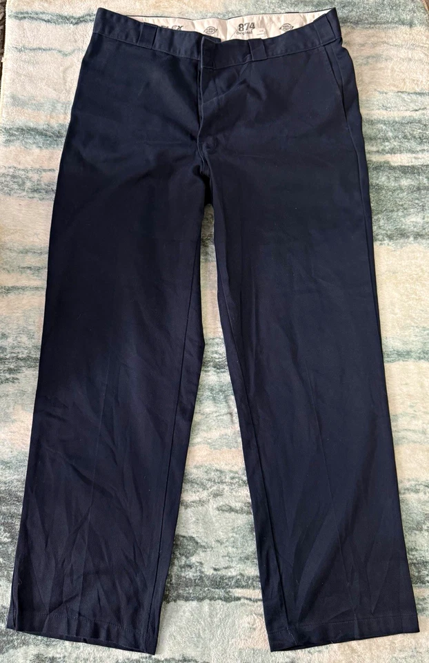 Dickies 874 Original Fit 38x32 Navy Twill Workwear Trousers Straight Leg, photo 1 of 5