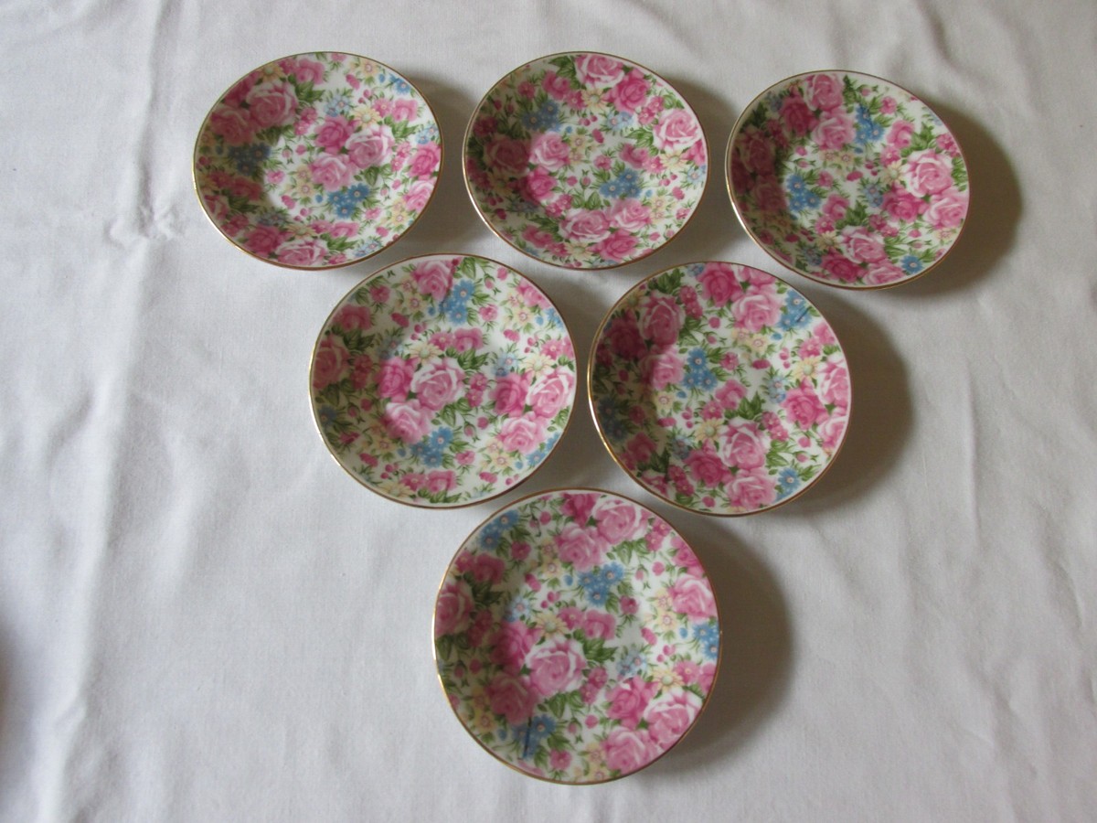 6) Royal Crown Japan SUSSEX BOUQUET 4754 Floral Chintz Demitasse