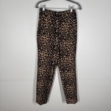 Pantaloni alla caviglia Zara donna M stampa leopardata vita alta conici nuovi con etichetta