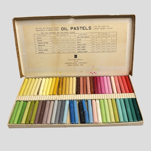 Vintage Greenland Studios 60-Color Oil Pastel Set Non-Rub Off Dustless