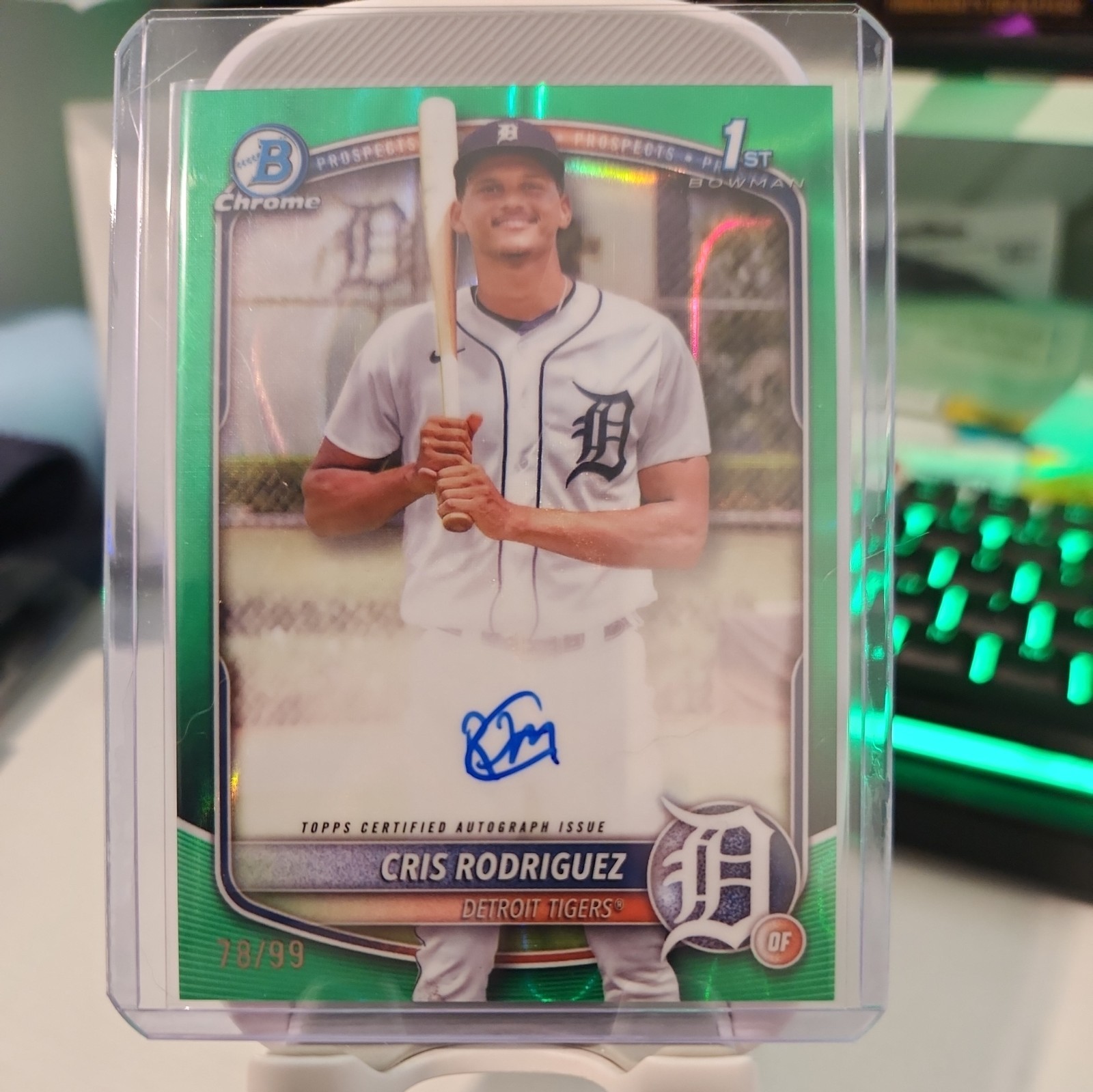 2025 Bowman Chrome CPA-CR Cris Rodriguez 1st Bowman Auto Green Refractor /99