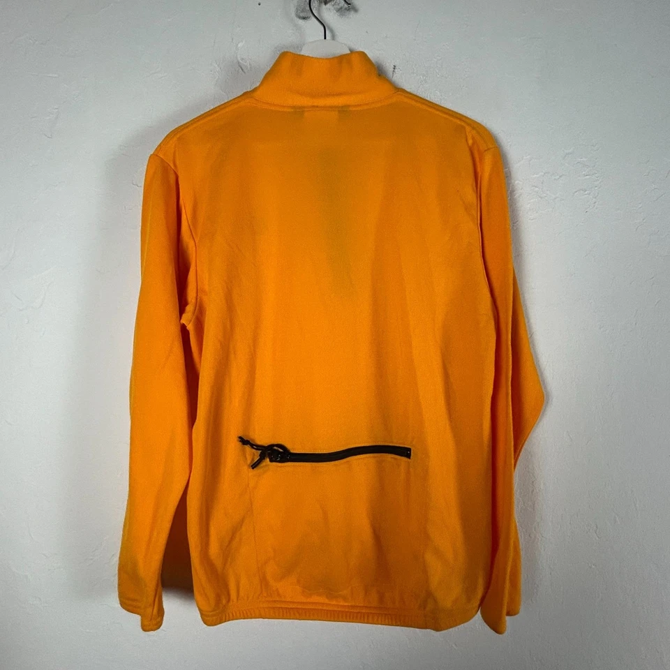 REI Mens Orange Cycling Jersey Pullover Jacket Medium 1/4 Zip Back Pocket USA - Image 2 of 4