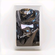 Fashion Gear Men's Black Pleated Tuxedo Shirt with Tie Formal Wedding Size Large