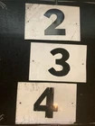 Vintage Gas Station Metal Number Signs, Lot of 3 Approx. 12” X 8”