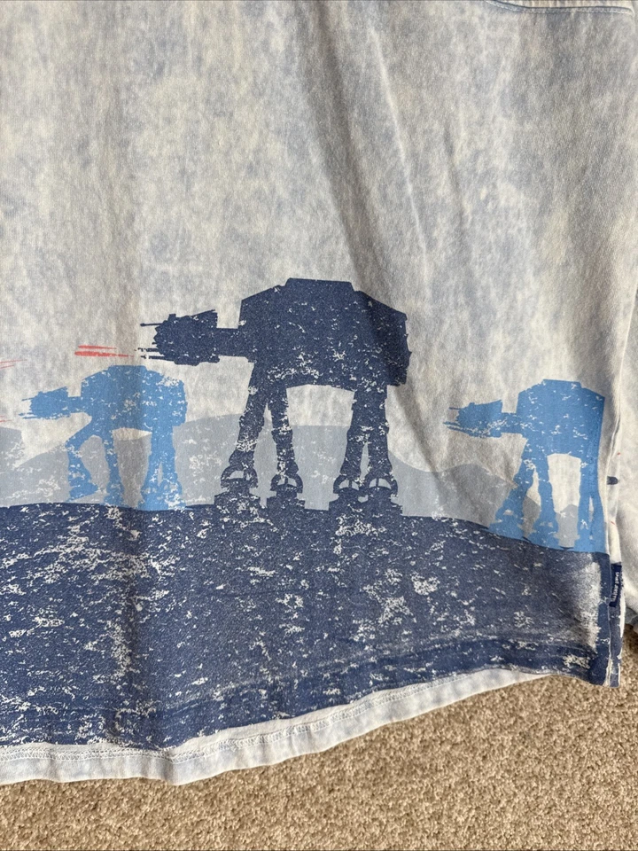Disney Star Wars HOTH Spirit Jersey Adult XXL 2XL Acid Wash Ice Planet AT-AT - Image 3 of 4