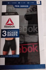 Large Men's Reebok Pro-Series Performance Boxer Briefs 3 PACK Size NEW