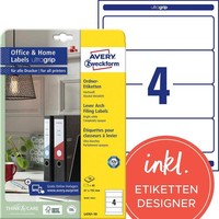 Avery Zweckform Ordneretiketten Weiß, 10 Blatt