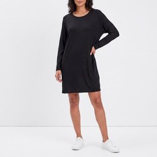Harlow & Rose Woman Black Long Sleeve Shift Dress Plus Size 3X Jersey Knit 10502