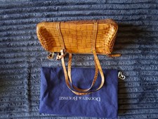 Dooney Bourke Croco Embossed Leather Zip Tan Shoulder Bag Purse