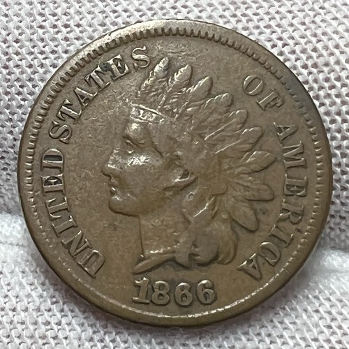 1866 Low Mintage Indian Head Cent receive coin pictured see description #4555