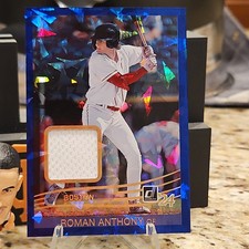 2024 Panini Donruss #22 Roman Anthony Blue Cracked Ice Jersey Patch Relic SSP