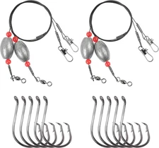 Fishing Egg Rigs Weighted Grouper Rig with Circle Hook Carolina Rig Saltwater...