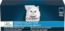 Gourmet Perl Ocean Collection Wet Cat Food Mini Fillets Gravy 40x85g 3.4kg Mixed 6.37 per kilo