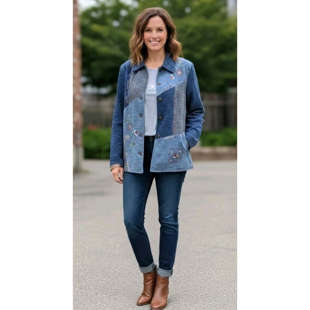 Alfred Dunner Embroidered Patchwork Jacket Cottag… - image 2