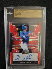 2025 Leaf Metal Baseball Base Auto Zyhir Hope Crystal Red 1/1 Rookie Card