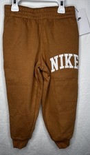 BOYS NIKE CLUB FLEECE LINED RIB CUFF JOGGER SWEATPANTS Size 5 Flax Brown 38