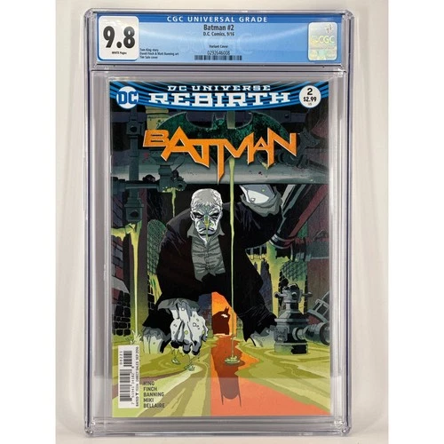 DC UNIVERSE REBIRTH Batman Issue #2 Variant: High-Grade 9.8 CGC Tim Sale Cover