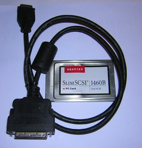 Adaptec SlimSCSI PCMCIA Fast SCSI Adapter PC Card APA-1460B with HD50 Cable