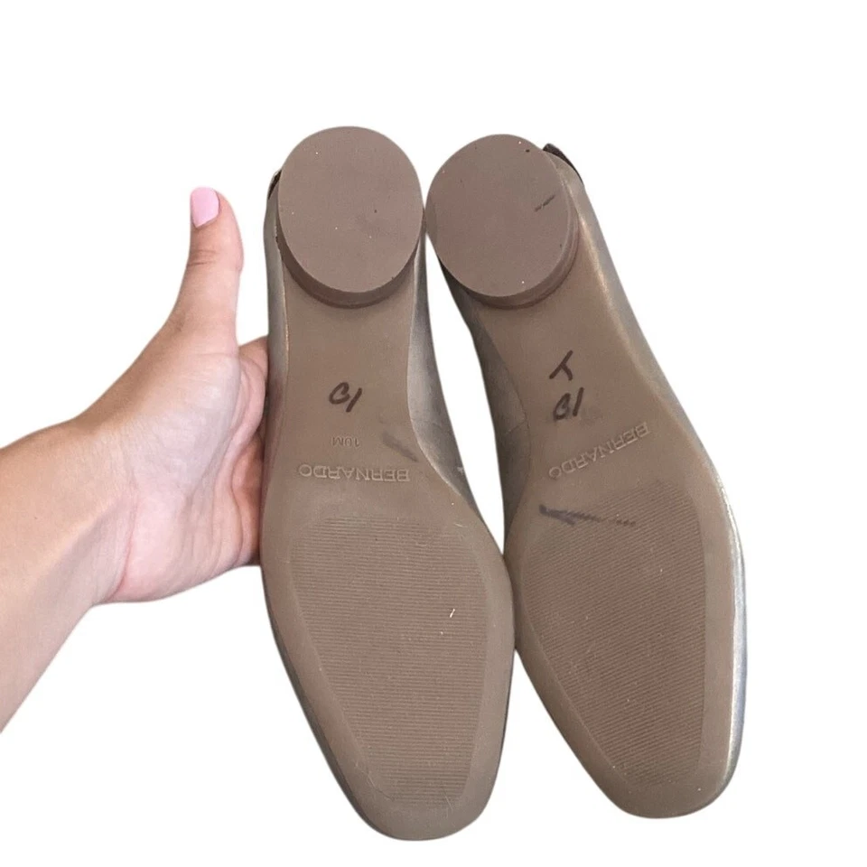 Bernando Womens Ballet Flats US 10 Platinum Leather Flat Bow Cottage Twee Office - Image 3 of 4
