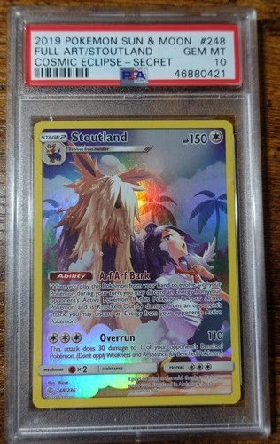Stoutland 248/236 PSA 10 Cosmic Eclipse Full Art Pokemon Card Graded