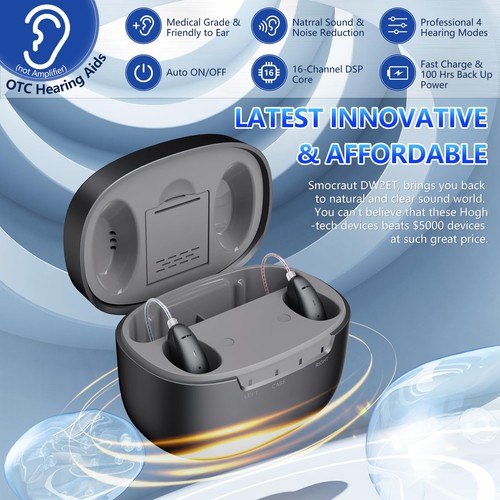 OTC Hearing Aids Rechargeable Digital Hearing Devices for Adults Seniors, Adv... - Picture 2 of 8