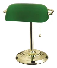 Living Accents 13.5 in. Bright Green Bankers Lamp