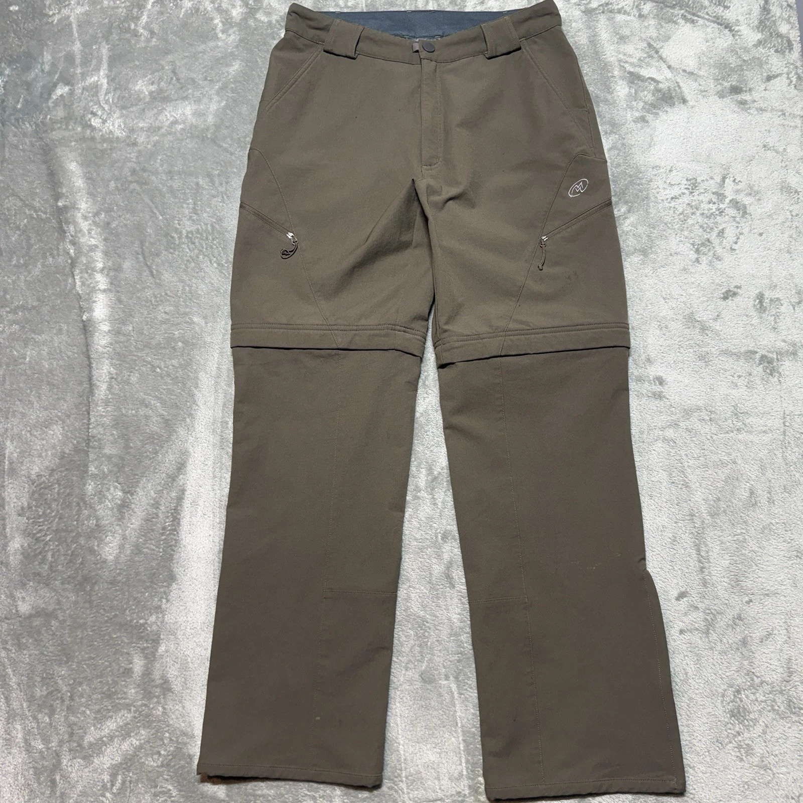 Cloudveil Mens 32x32 Convertible Hiking Pants Brown Cargo Nylon Zip Off Shorts