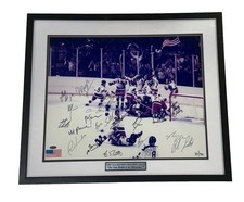 1980 USA Hockey Miracle Gold Team Signed 16x20 Framed Photo All 20 Auto Steiner