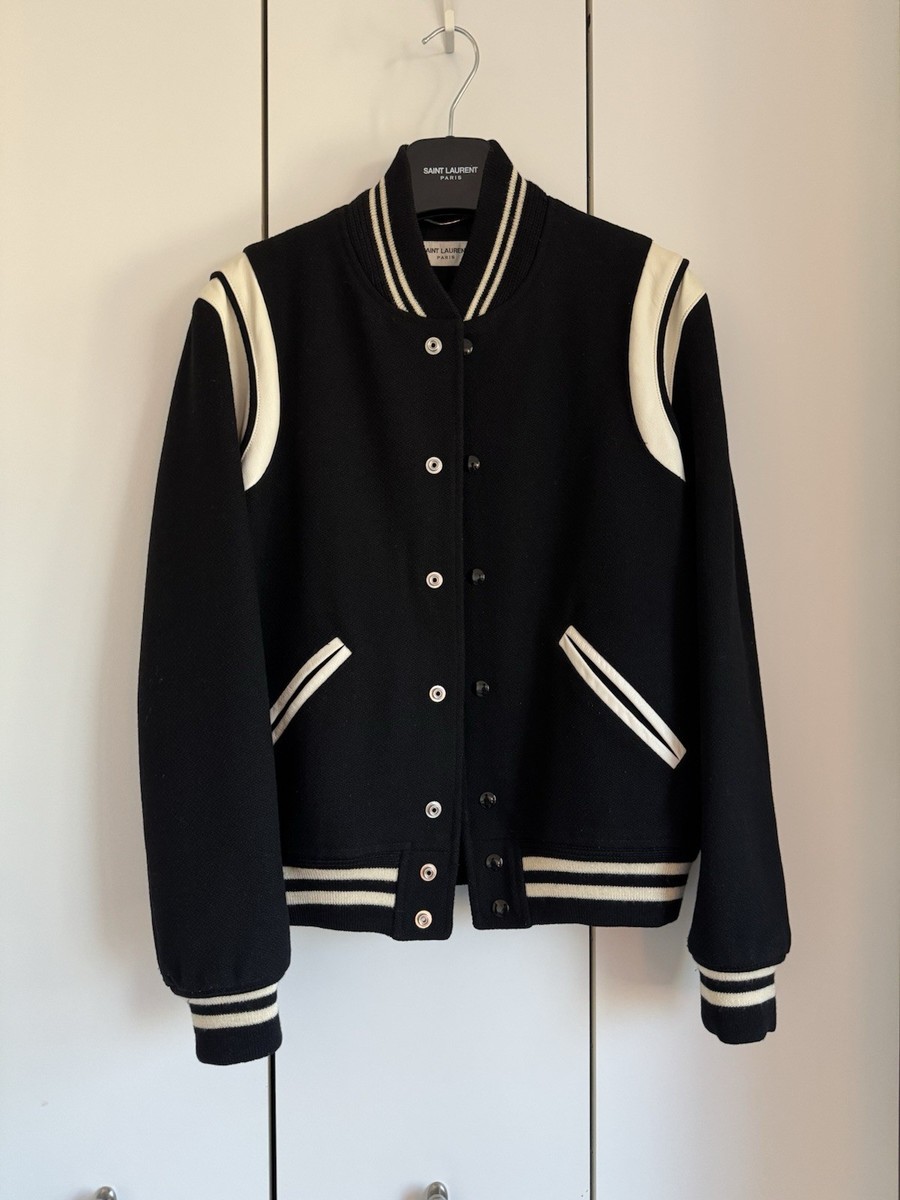 SAINT LAURENTサンローラン テディ ジャケット46 Saint Laurent Teddy Varsity Jacket 46 Black Hedi Slimane | eBay