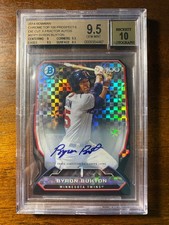 2014 Bowman Chrome Byron Buxton #BTP-1 Die Cut X-Fractor Auto /24 BGS 9.5/10