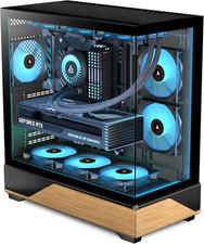 PC CASE ATX 5 PWM ARGB Fans Pre-Installed, Type-C Mid Tower Computer Case with F