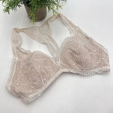 VS Victoria s Secret Bralette Size Medium White over Tan Lace