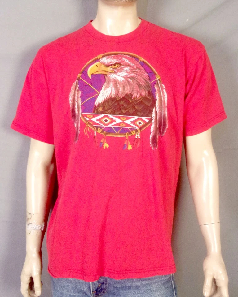 Camiseta De Colección Años 90 Todo Deportiva Desteñida Usada Águila Calva Atrapasueños Southwest XL Foto 2 de 4