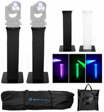  2 Totem Stands Black White Scrims For 2 Elation Rayzor 360Z Lights