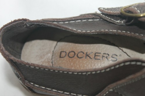 Dockers Free Ur Mind Size 6.5 Brown Leather Slip On Mary Jane Flats SHOES - Picture 3 of 4