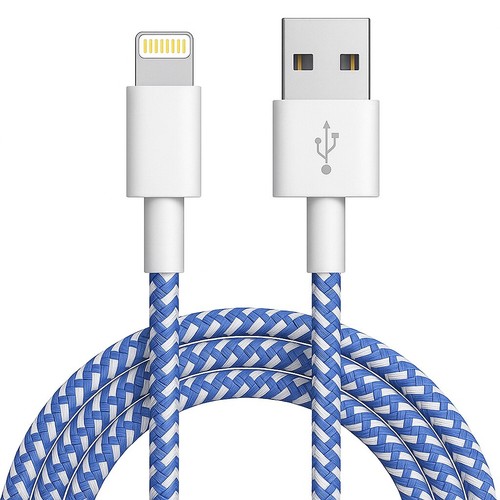 2 pack - MFI 6Ft BRAIDED iPhone Charging and Data Sync Cable FREE SHIPPING Blue - Picture 2 of 7